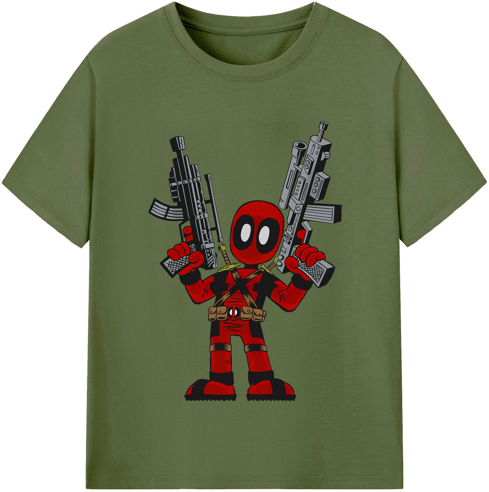 （画像用） Deadpool デッドプール 綿100％半袖Tシャツ（フロントプリント）